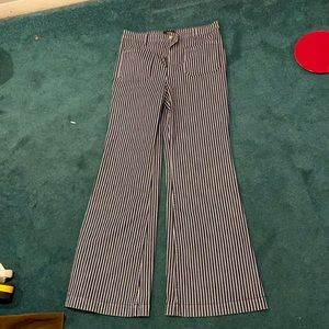 Railroad stripe bell bottom jeans